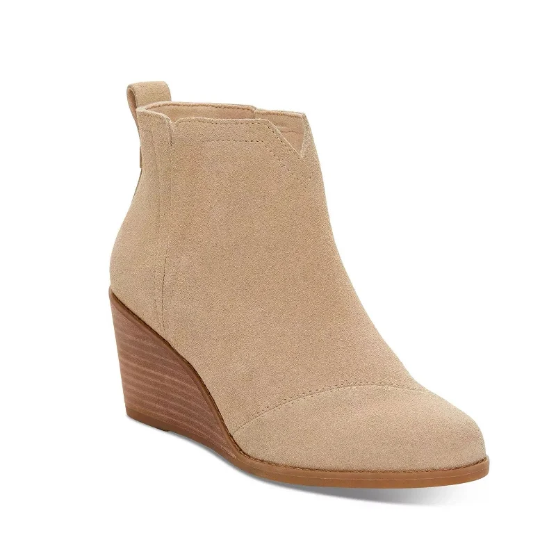 Comfortable Travel Shoes Women's Shoes TOMS SUTTON Ankle Wedge Boots 10020243 OATMEAL SUEDE Comfortable Travel Shoes Women's Shoes TOMS SUTTON Ankle Wedge Boots 10020243 OATMEAL SUEDE