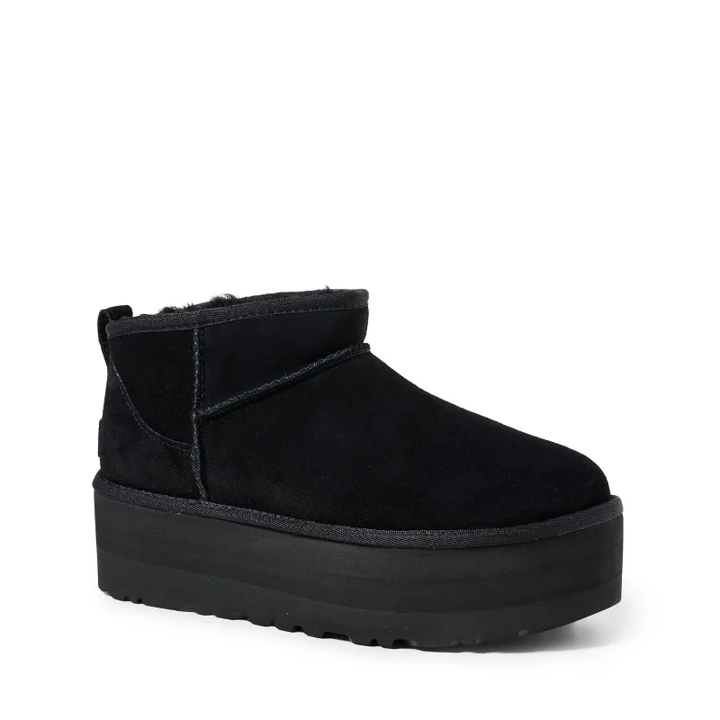 Save Big Women's Shoes UGG CLASSIC ULTRA MINI PLATFORM Ankle Boots 1135092 BLACK
