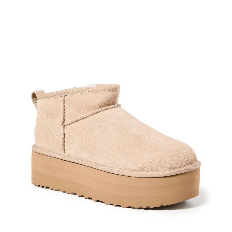 Fashionable Everyday Shoes Women's Shoes UGG CLASSIC ULTRA MINI PLATFORM Ankle Boots 1135092 SAND Fashionable Everyday Shoes Women's Shoes UGG CLASSIC ULTRA MINI PLATFORM Ankle Boots 1135092 SAND