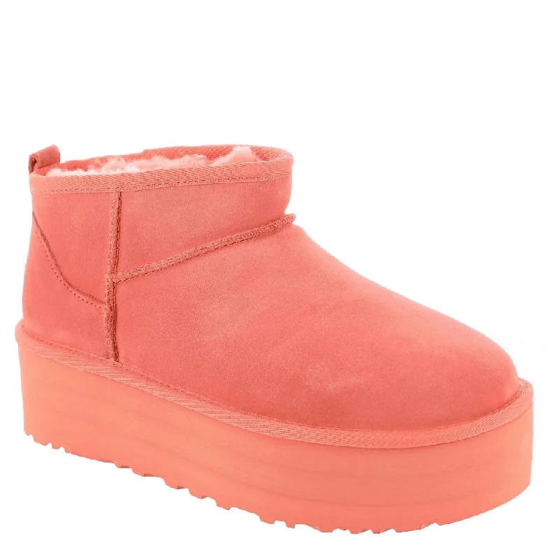 Premium Casual Footwear Women's Shoes UGG CLASSIC ULTRA MINI PLATFORM Ankle Boots 1135092 VIBRANT CORAL Premium Casual Footwear Women's Shoes UGG CLASSIC ULTRA MINI PLATFORM Ankle Boots 1135092 VIBRANT CORAL