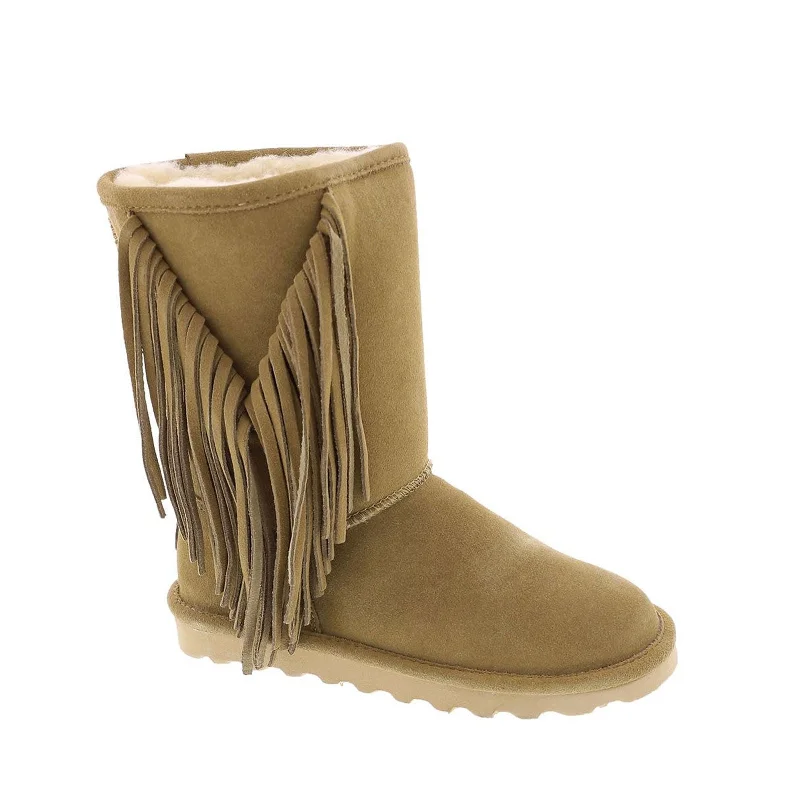 Comfortable Shoes Promotion Women's Shoes Bearpaw CHERILYN Fringe Suede Boots 2963W ICED COFFEE