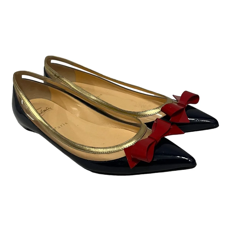 Best Sellers Christian Louboutin/Flat Shoes/EU 38.5/NVY/Bow Flats