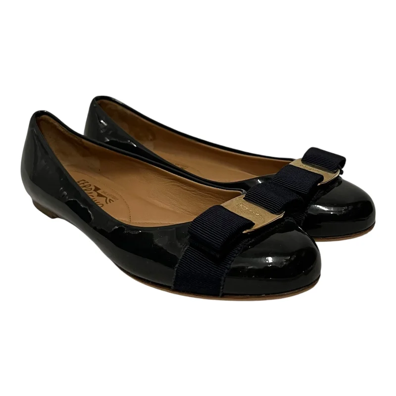 Shop The Hottest Deals Salvatore Ferragamo/Flat Shoes/US 5.5/Leather/BLK/Varina Ballet Flats