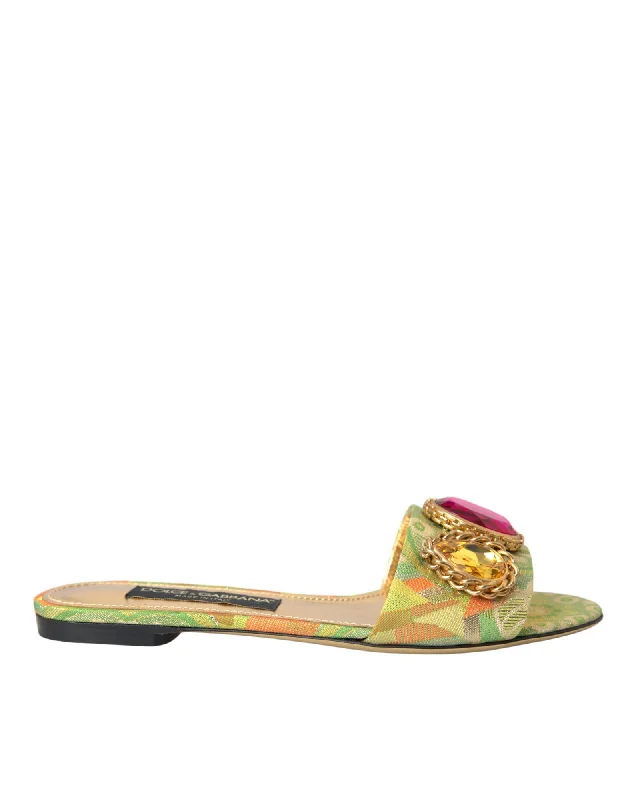 Comfortable Travel Shoes Dolce & Gabbana  Brocade Slingback Sandals