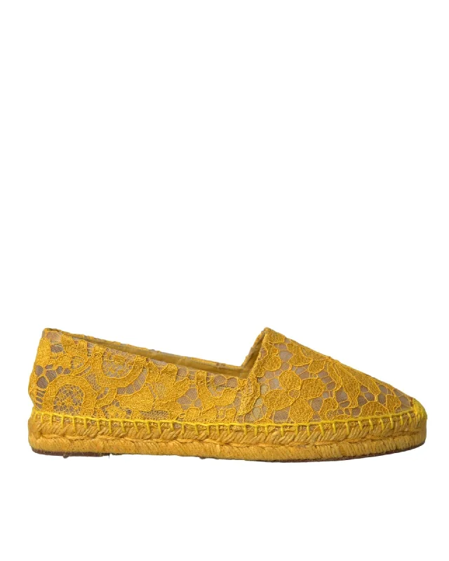 Women's Waterproof Shoes Dolce & Gabbana  Women's Yellow Lace Espadrilles