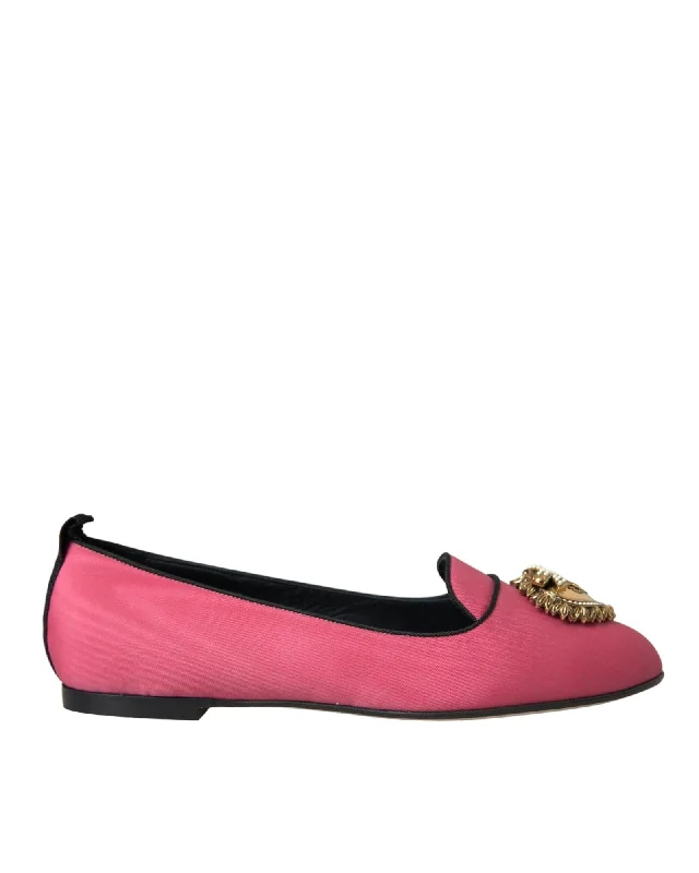 Comfortable Walking Shoes Dolce & Gabbana  Portofino Satin Flats - Pink