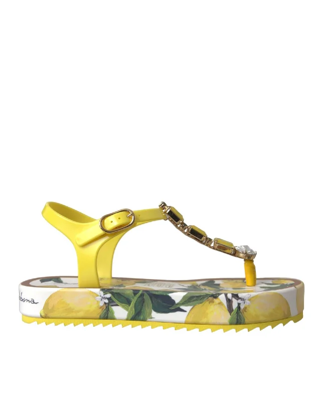 Women's Dress Shoes Dolce & Gabbana  Lemon Print Flat Sandals