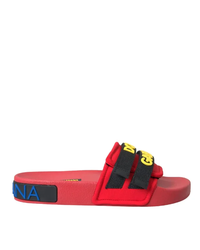 Luxury Women's Shoes Dolce & Gabbana  Portofino Red Slides