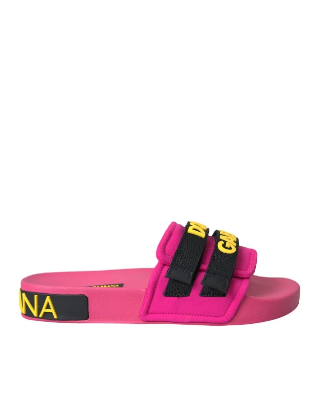 Women's Walking Shoes Dolce & Gabbana  Women's DG Patch Slide Sandals - Pink
