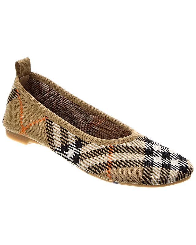 Fashionable Casual Footwear Offers Burberry Check Knit Flat