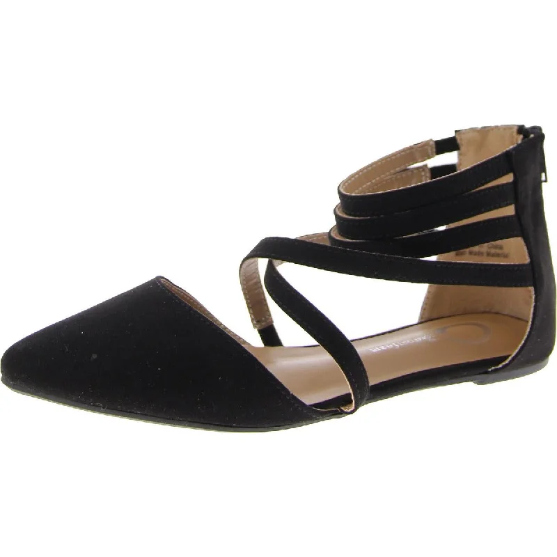 High-Quality Casual Shoes Womens Pointed Toe Slip On Ankle Strap