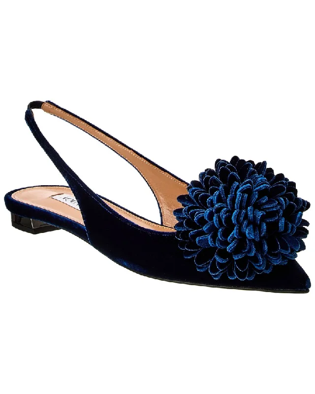 Breathable Shoes Aquazzura Couturier Velvet Slingback Flat