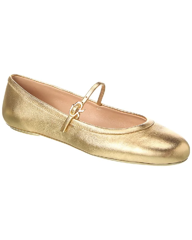 Comfortable Shoes Gianvito Rossi Carla Leather Flat