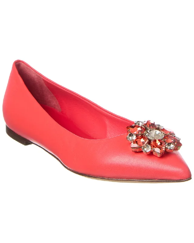 Comfortable Flats Sale Dolce & Gabbana Jewel Embellished Leather Flat