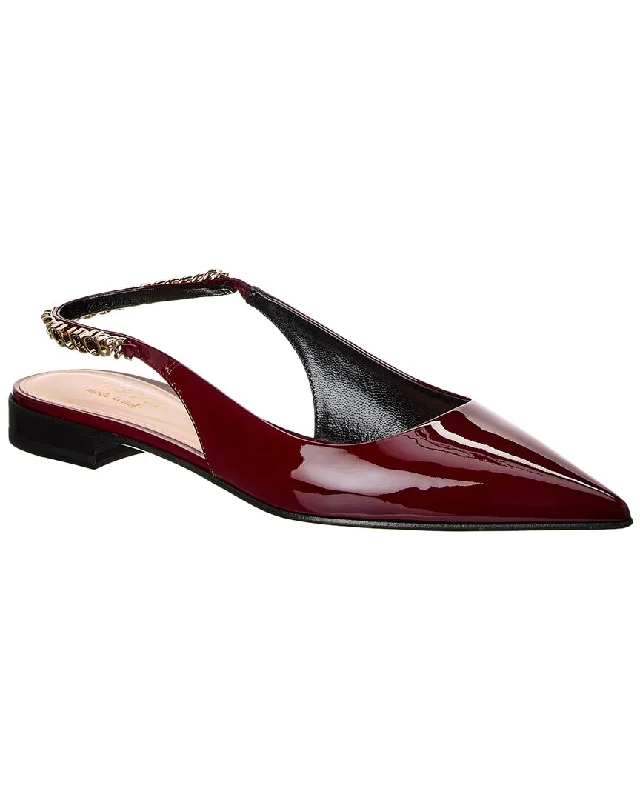 Comfortable Dress Shoes Gucci Signoria Patent Slingback Ballerina Flat