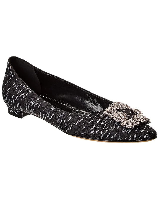 Comfortable Work Shoes Manolo Blahnik Hangisi 10 Canvas Flat