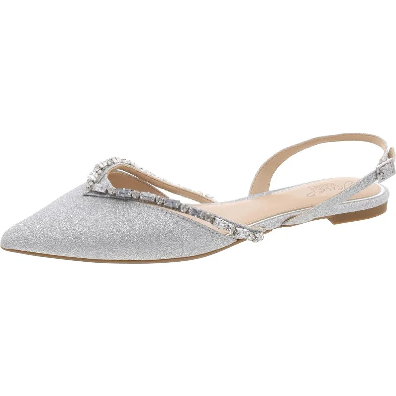 Comfortable Flat Feet Shoes Womens Glitter Rhinestone Ballet Flats