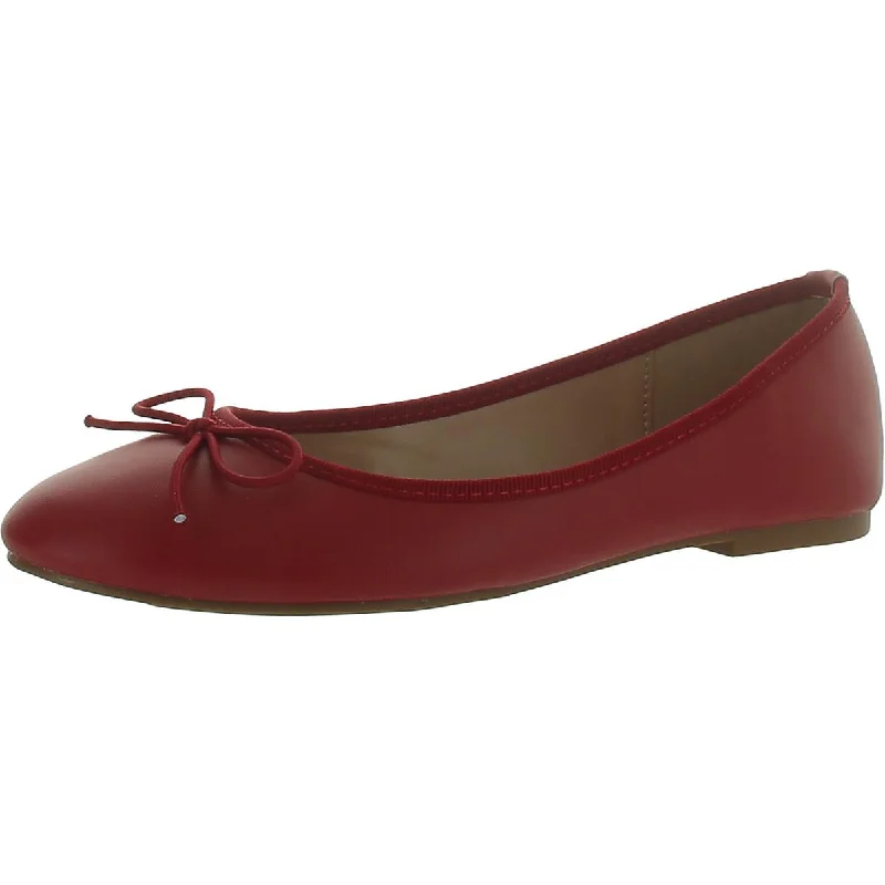 Comfortable Slip-Resistant Shoes Womens Faux Leather Comfort Insole Ballet Flats