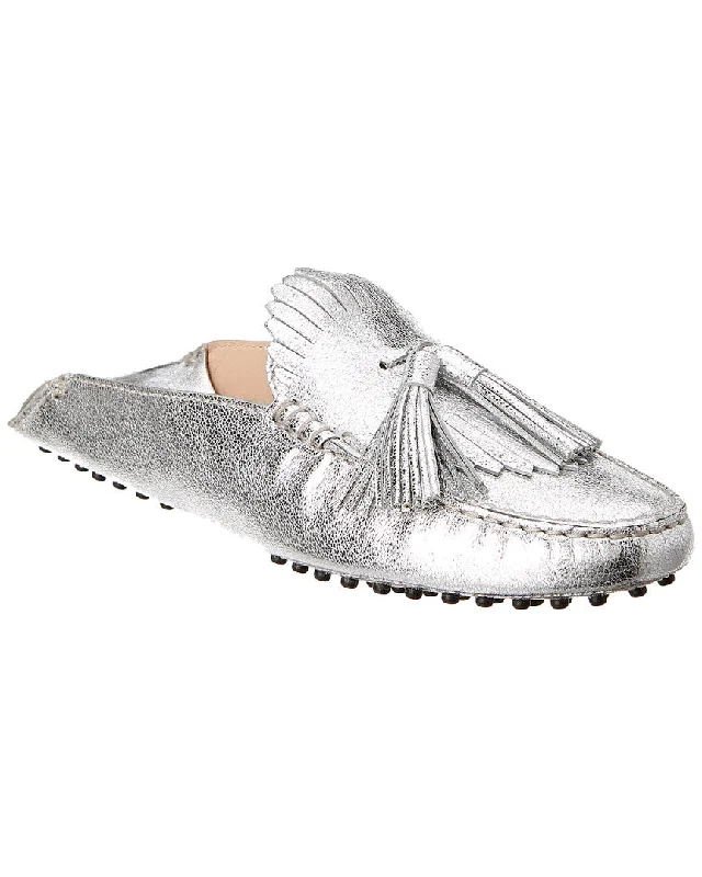 Casual Chic Footwear Offers Tod’S Metallic Leather Moccasin