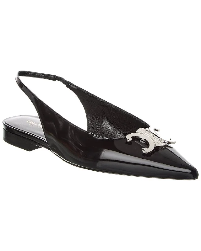 Must-Have Style Discounts Celine Alma Triomphe Patent Slingback Flat