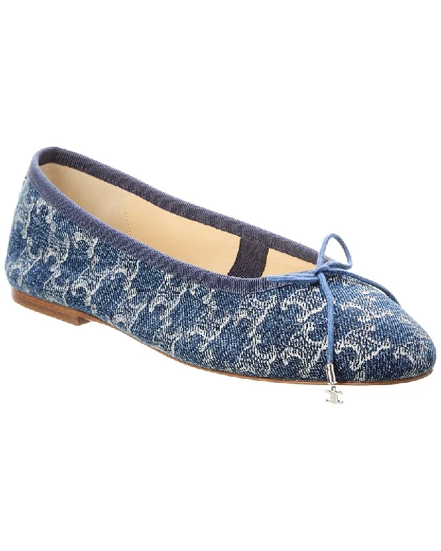 Timeless Style Promotions Celine Triomphe Denim Ballet Flat