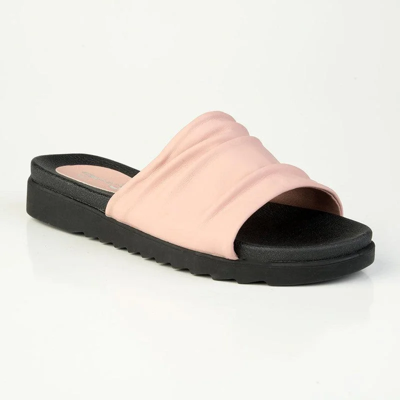 Bold Fashion Footwear Cabo ladies Flat Push In Sandal - Pink