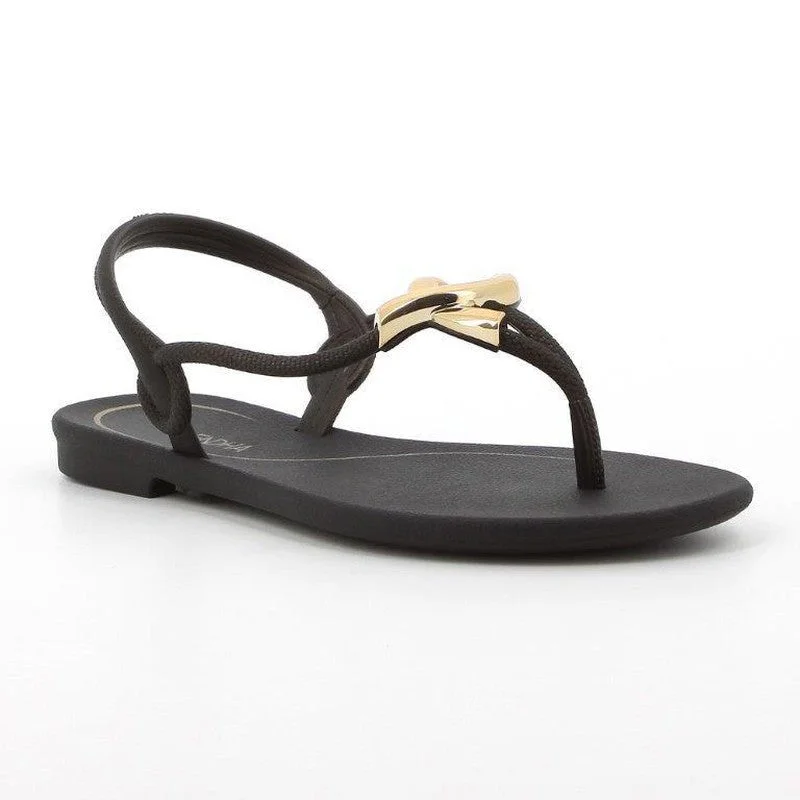 Contemporary Casual Footwear Grendha Slingback Thong Slip On - Black