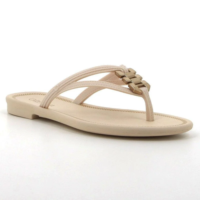 Everyday Shoes Promotion Grendha Thong Sandals with Gold Trim - Off White