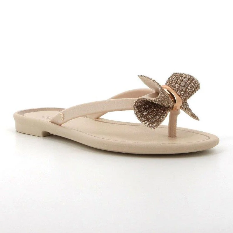 Latest Fashion Grendha Thong With Bow Sandals  - Off White