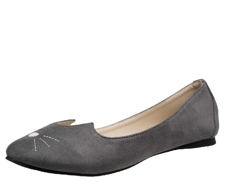 Must-Have Style Discounts Grey Sophistakitty Flats *ALL ITEMS FINAL SALE/NON-RETURNABLE*