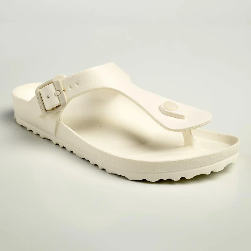 Trendy Women's Shoes Holster Coastal Thong With Buckle Sandals - White