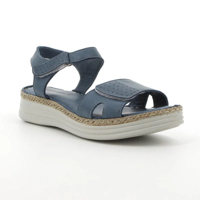 Exclusive Designer Shoes Sale Hush Puppies Nala Leather Strap Sandals - Blue