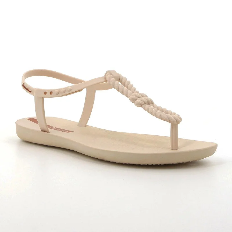 Bold Fashion Ipanema Slingback Thong Sandals With Knot - Beige