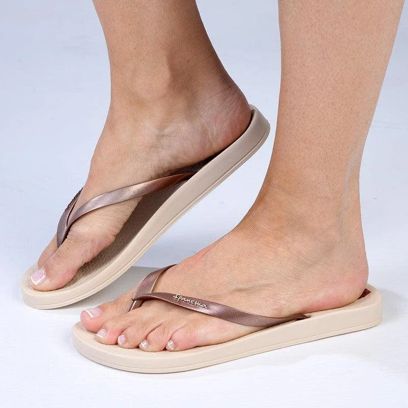 Durable Walking Shoes Sale Ipanema Thong Slip On Sandal - Beige/Copper