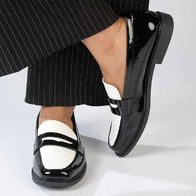 Women's Everyday Shoes Madison Bliss 2 Tone Slip On Loafers - Black / White
