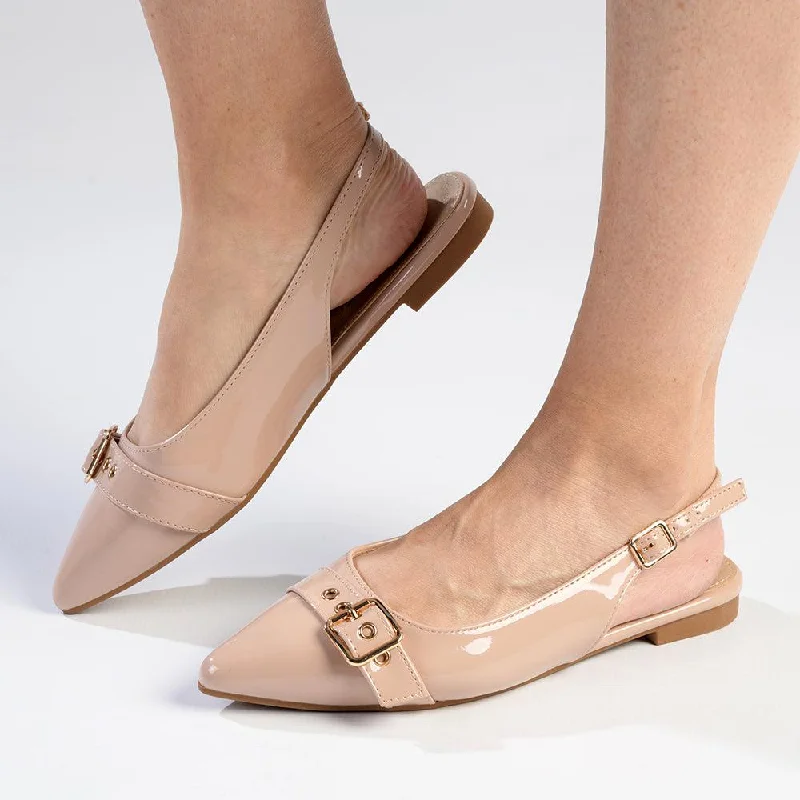 Women's Statement Boots Madison Jackette Pump With Buckle - Nude