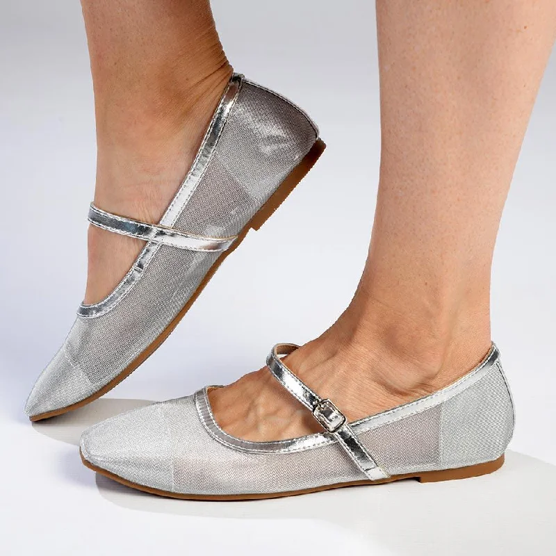 Lightweight Shoes Madison Jackie Mesh Pump - Silver