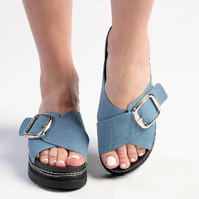 Outdoor Shoes Sale Madison Janiel Cross Over Mule - Blue