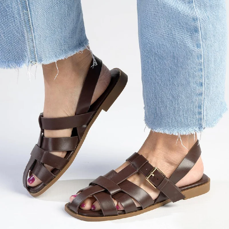 Best Women's Shoe Deals Madison Jerry Closed Toe Sandal - Chocolate