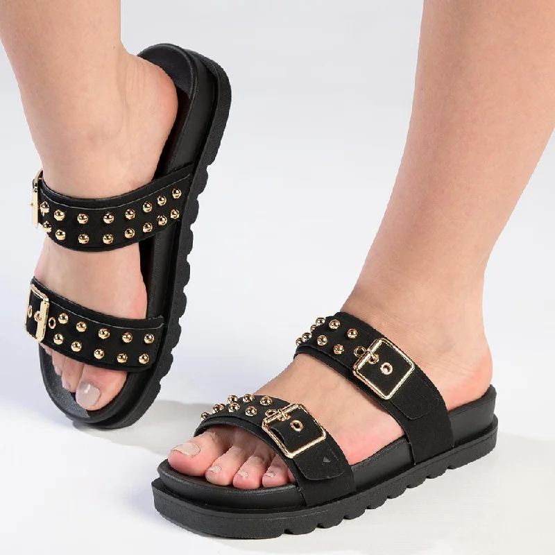 Sale For Women Madison Jeth Push In Sandal With Studs - Black