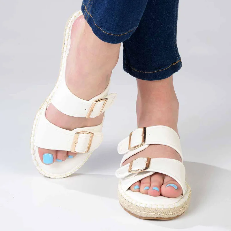 Comfortable Slip-Resistant Shoes Madison Loyalty Espadrille Mule - White