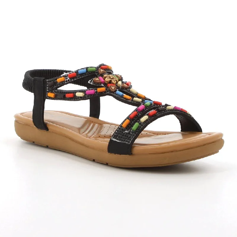 Luxury Women's Shoes Pierre Cardin Heida Flat Sandal - Black