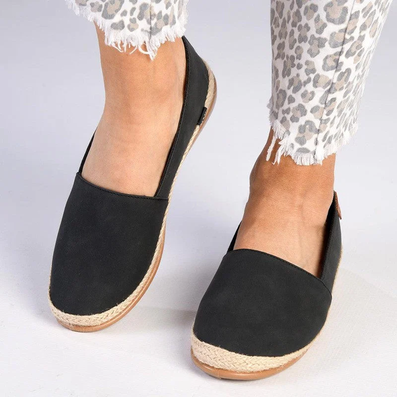 Women's Bold Fashion Shoes Pierre Cardin St Tropez Espadrille Slip On - Black