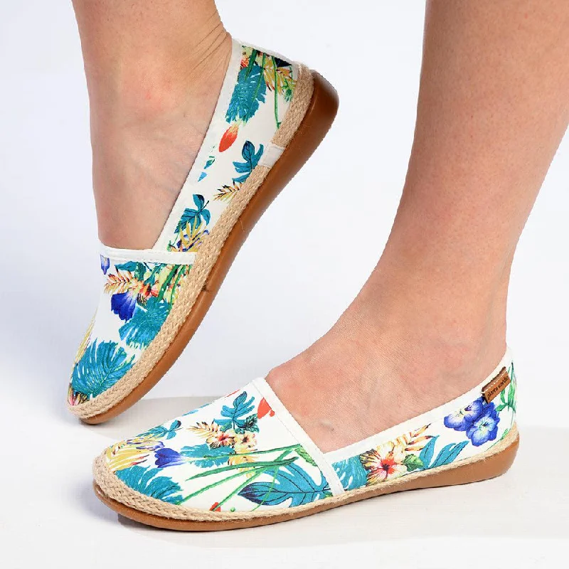 High-Fashion Casual Shoes Pierre Cardin St Tropez Espadrille Slip On - White Floral