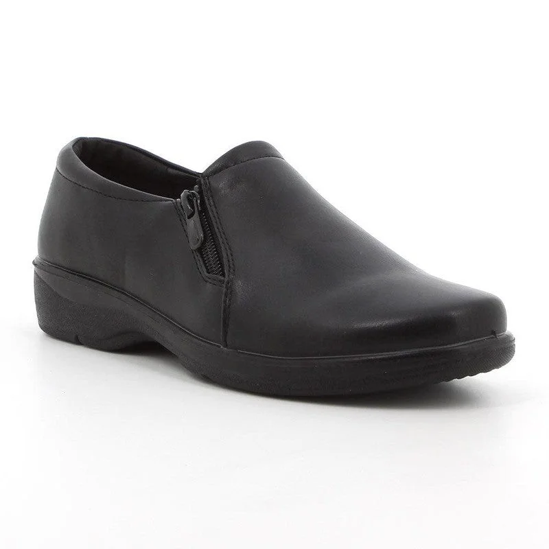 Luxury Streetwear Shoes Soft Style by Hush Puppies Jillian Flat Court Walker with Zip Detail - Black