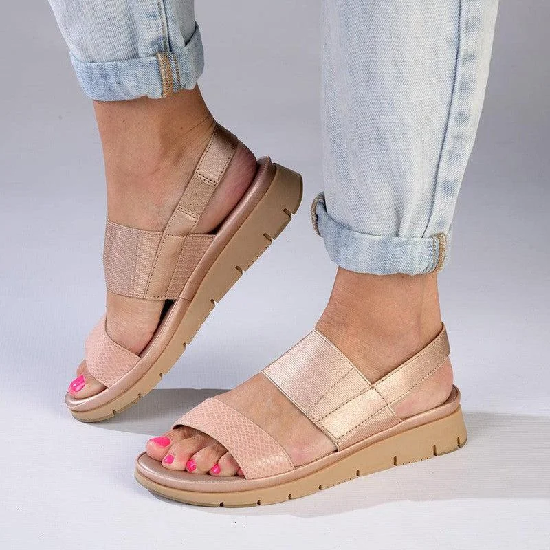 High-End Casual Shoes Soft Style By Hush Puppies Tegan Wedge Sandal - Rose Gold