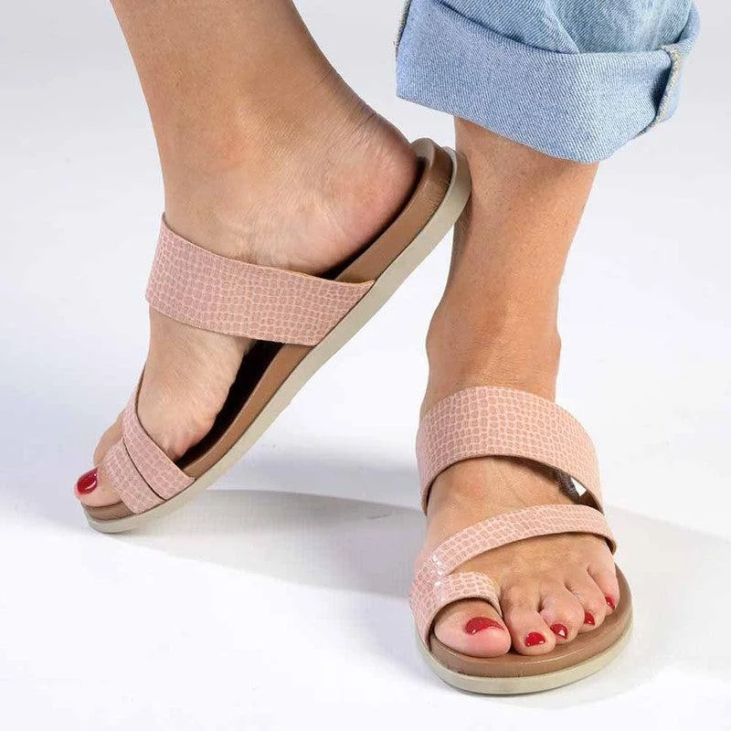 Classic Casual Shoes Sale Tsonga Ningizimu Toe Loop Leather Sandals - Pink