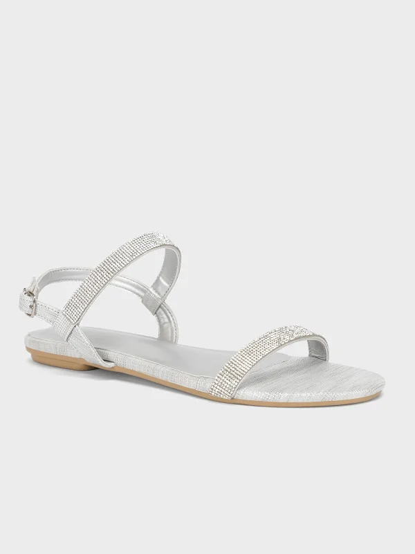 Fashionable Everyday Shoes Women's "COACHI" Shimmer Flat Sandals