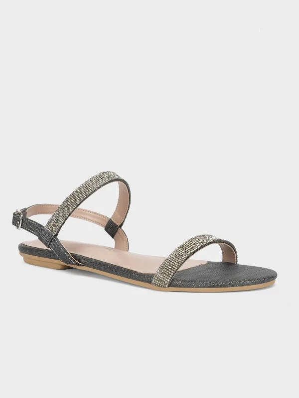 Stylish Casual Footwear Women's "COACHI" Shimmer Flat Sandals