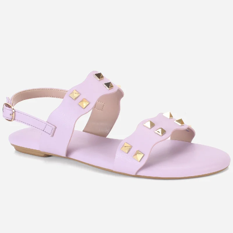 Comfortable Urban Shoes Womens "MAEY" Flat Stud Detailing Summer Sandals
